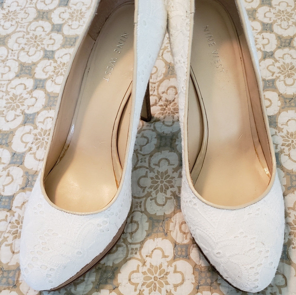 White Nine West heels